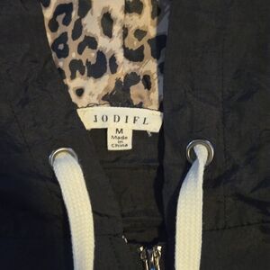 Jodifl Black Jacket with Leopard Print Lining